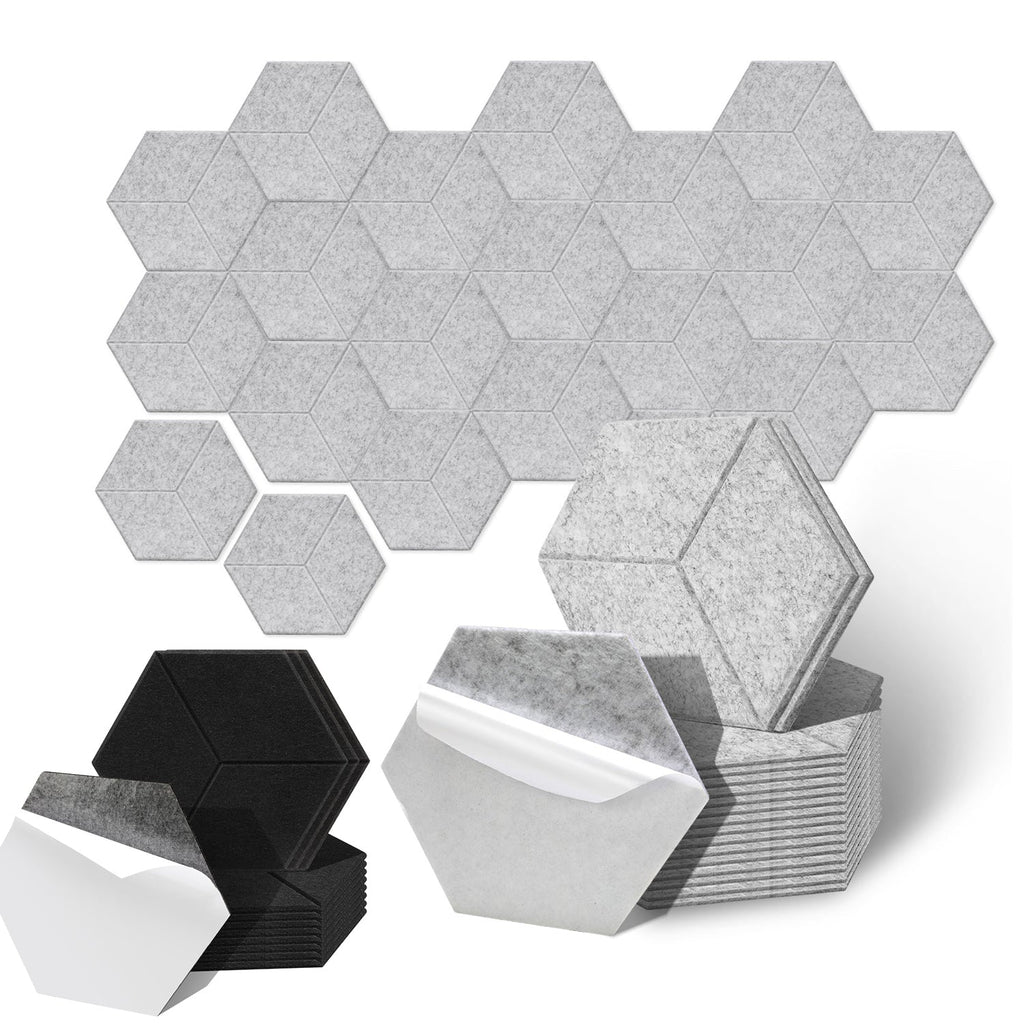 Cosmo Go Akustikplatten Wandpaneele Selbstklebend 12/18 Stück Hexagonal Kerben