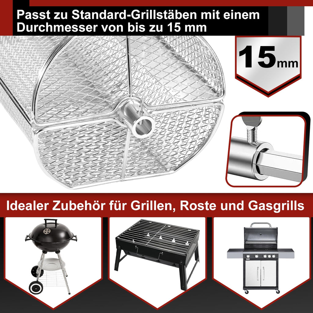 Cosmo Go Grillkorb Grillkorb Edelstahl für Drehspieß