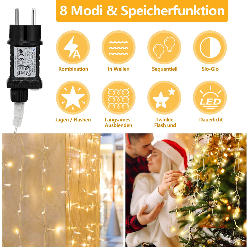 Cosmo Go LED Eisregen Lichterkette 200/400/600 LEDs
