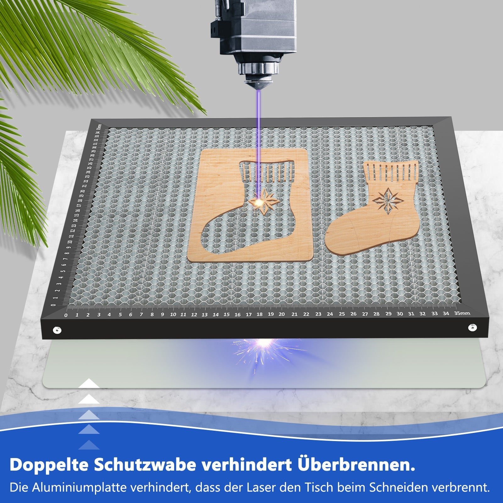 Cosmo Go Wabentisch für Laser Graviermaschine 400x400x22mm