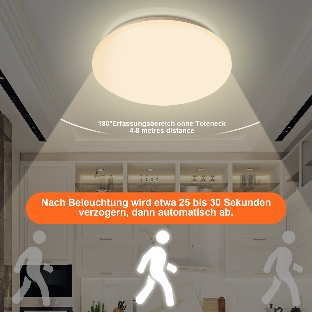 Cosmo Go LED Deckenlampe mit Bewegungsmelder 12W Warmweiß