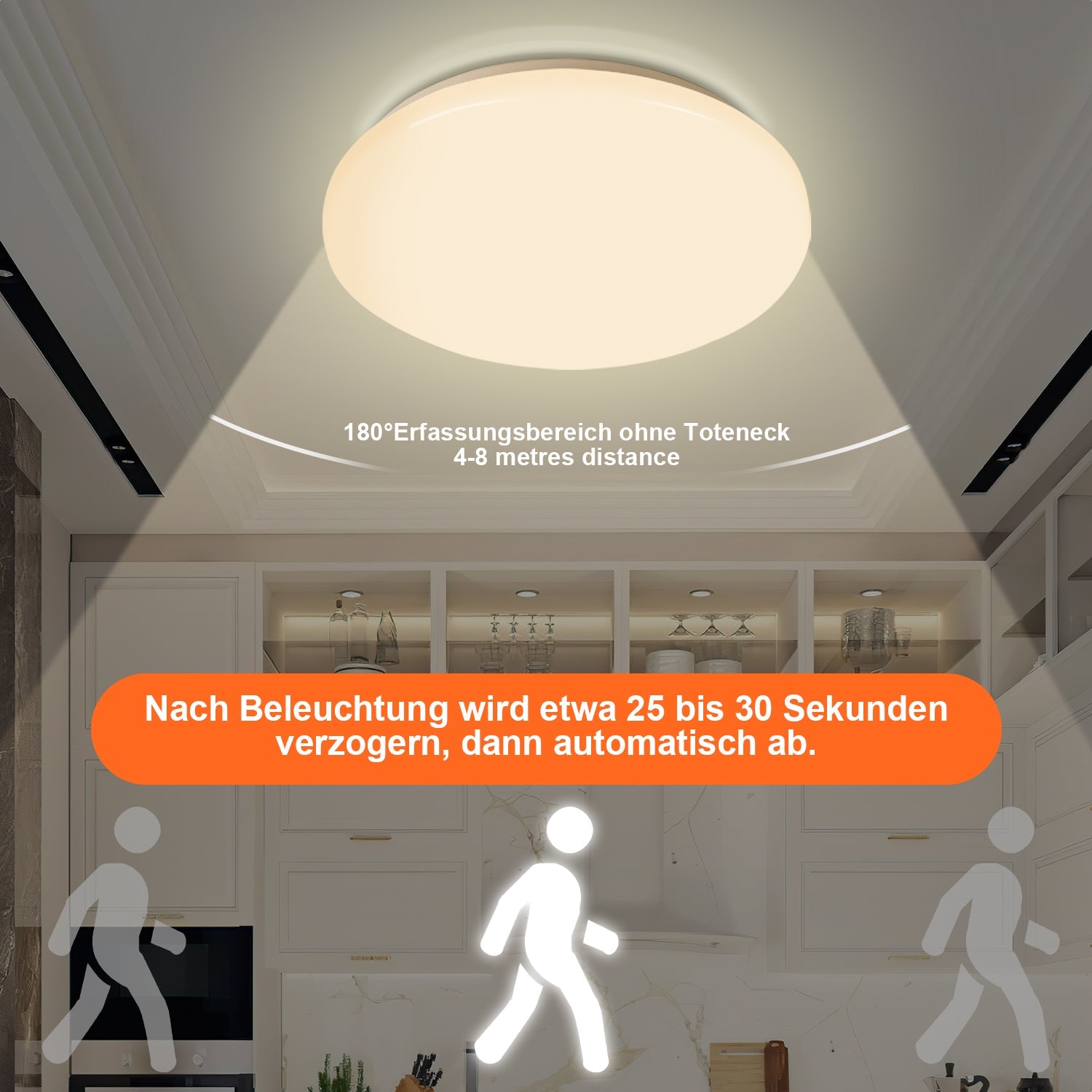 Cosmo Go LED Deckenlampe mit Bewegungsmelder 12W Warmweiß