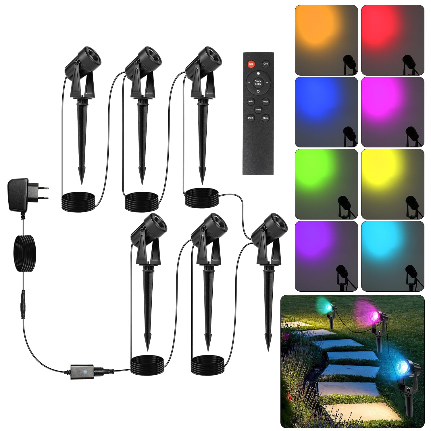 Cosmo Go LED Gartenbeleuchtung RGB 6er Set