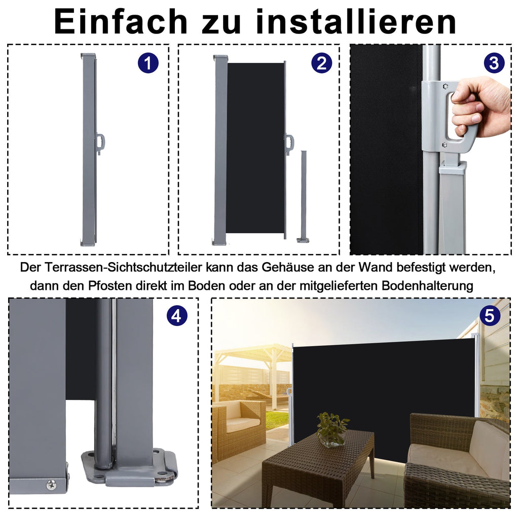 Cosmo Go Seitenmarkise Sichtschutz Ausziehbar