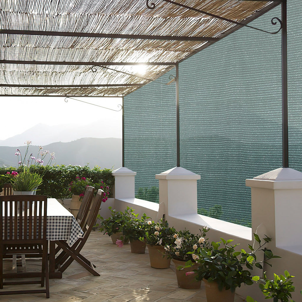 Cosmo Go Sichtschutz HDPE Windschutz Schattennetz Grün/Grau