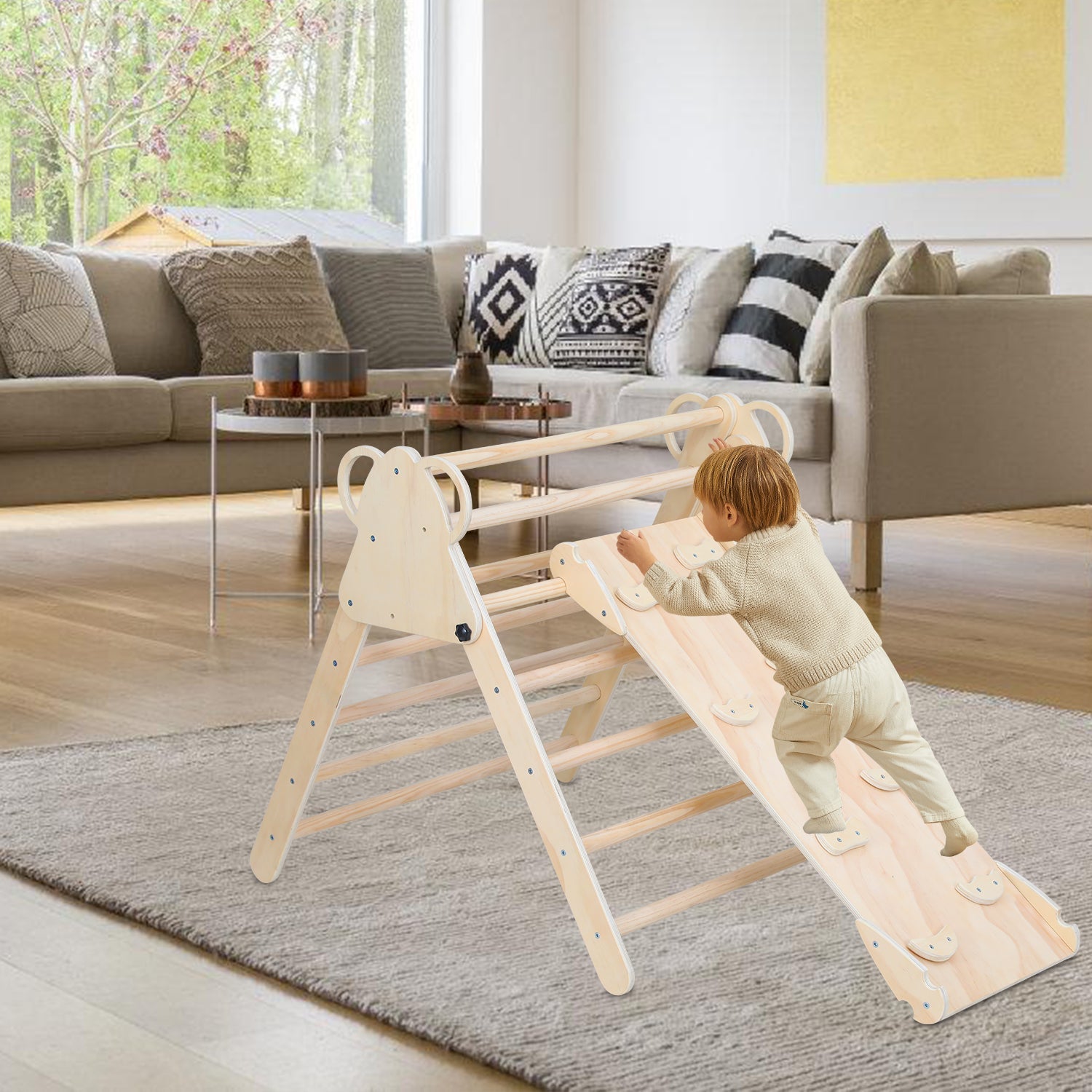 Cosmo Go Klettergerüst Indoor 3-in-1  mit Bogen/Rutsche/Dreieck