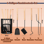 Cosmo Go Kaminbesteck 4-teiliges Kaminbesteck Set Holzgriff