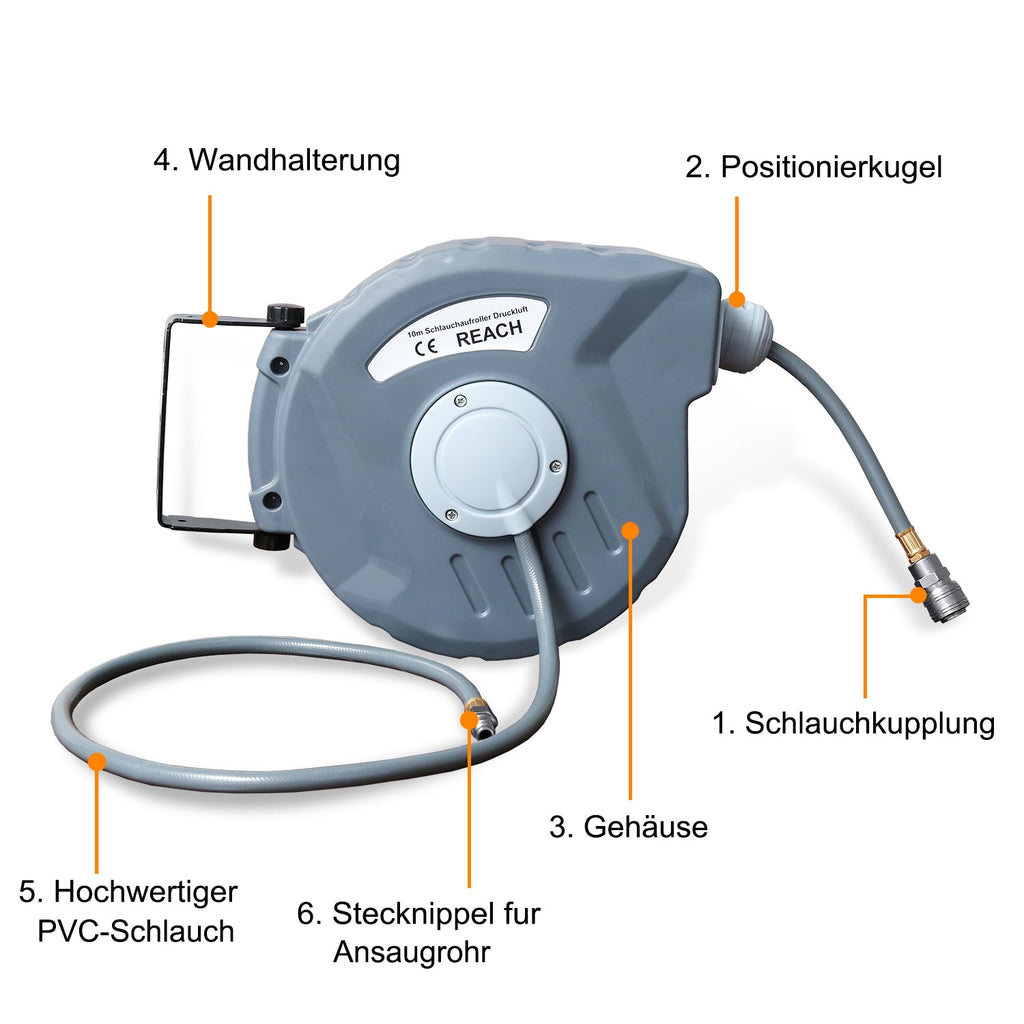 Cosmo Go Druckluftschlauch Aufroller automatisch 10-30m