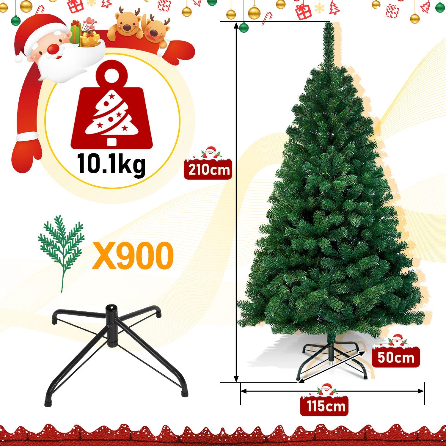 Cosmo Go Christbaum Künstlicher Weihnachtsbaum Grün/Weiß