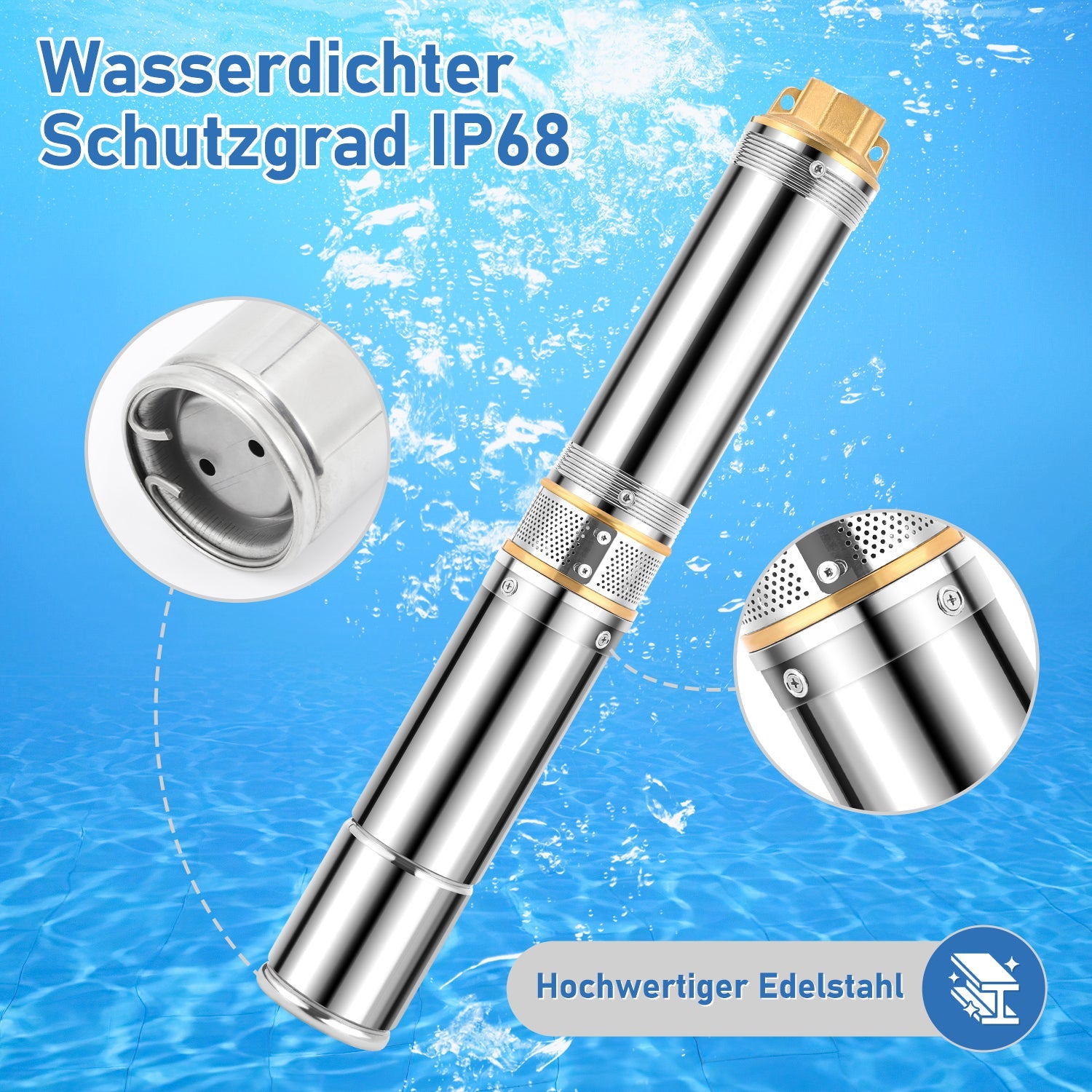 Cosmo Go Tiefbrunnenpumpe für Gartenbewässerung Edelstahl