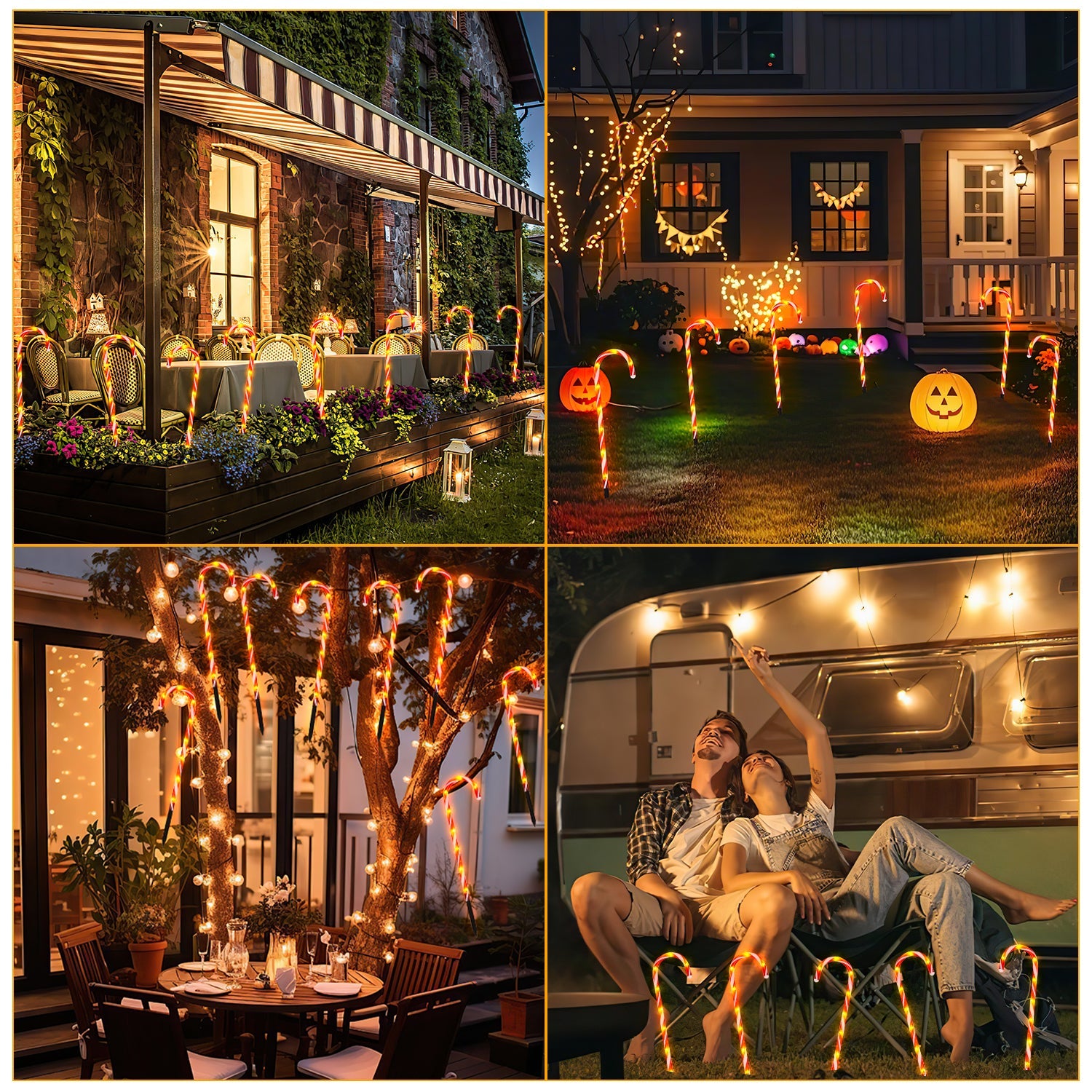 Cosmo Go 4x LED Zuckerstangen Weihnachtsdeko Außenleuchte