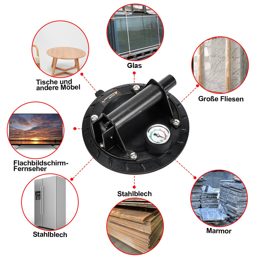 Cosmo Go Saugheber Saugnapfhalter mit Druckanzeige 1 Stück max.100KG