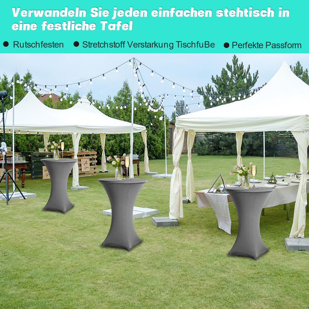 Cosmo Go Stehtischhusse Stretch Tischdecke Grau