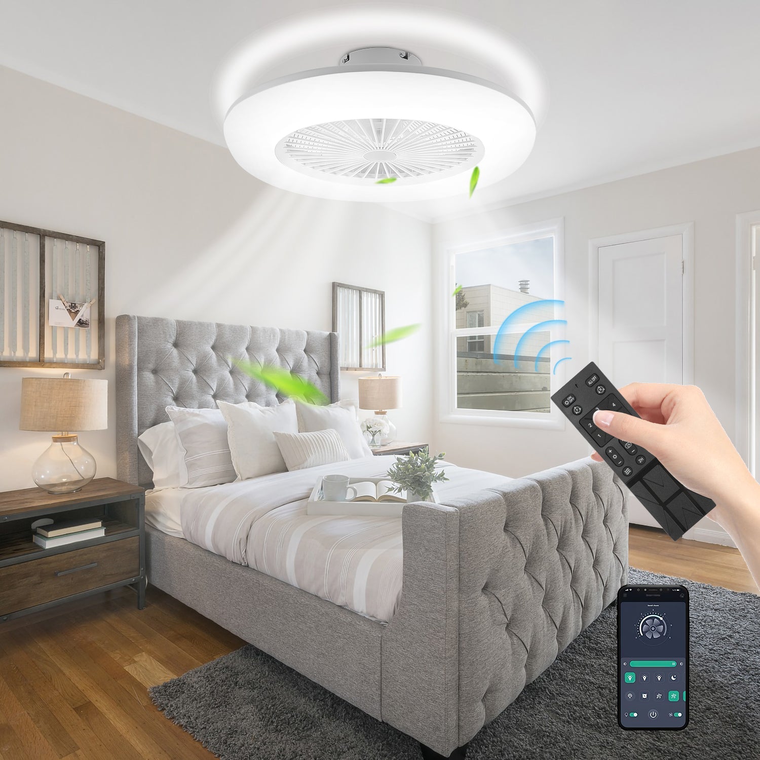 Cosmo Go Deckenventilator mit Beleuchtung 80W Dimmbar