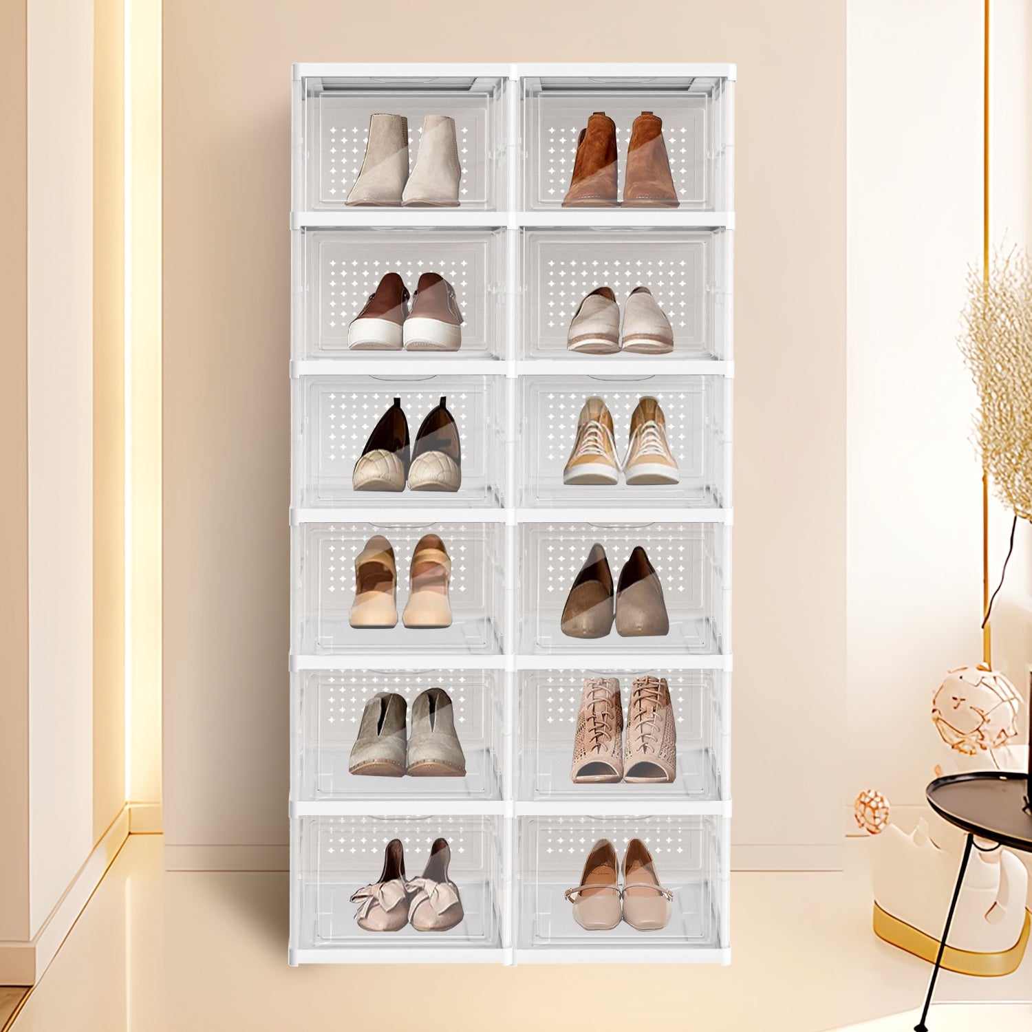 Cosmo Go 6 Ebenen Schuhboxen Aufbewahrungsbox Stapelbar