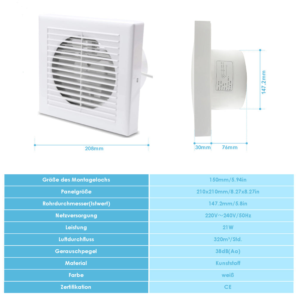 Cosmo Go Badlüfter Abluftventilator 10cm/15cm
