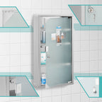 Cosmo Go Medizinschrank für Zuhause aus Edelstahl 30x30x12cm/57x30x12cm