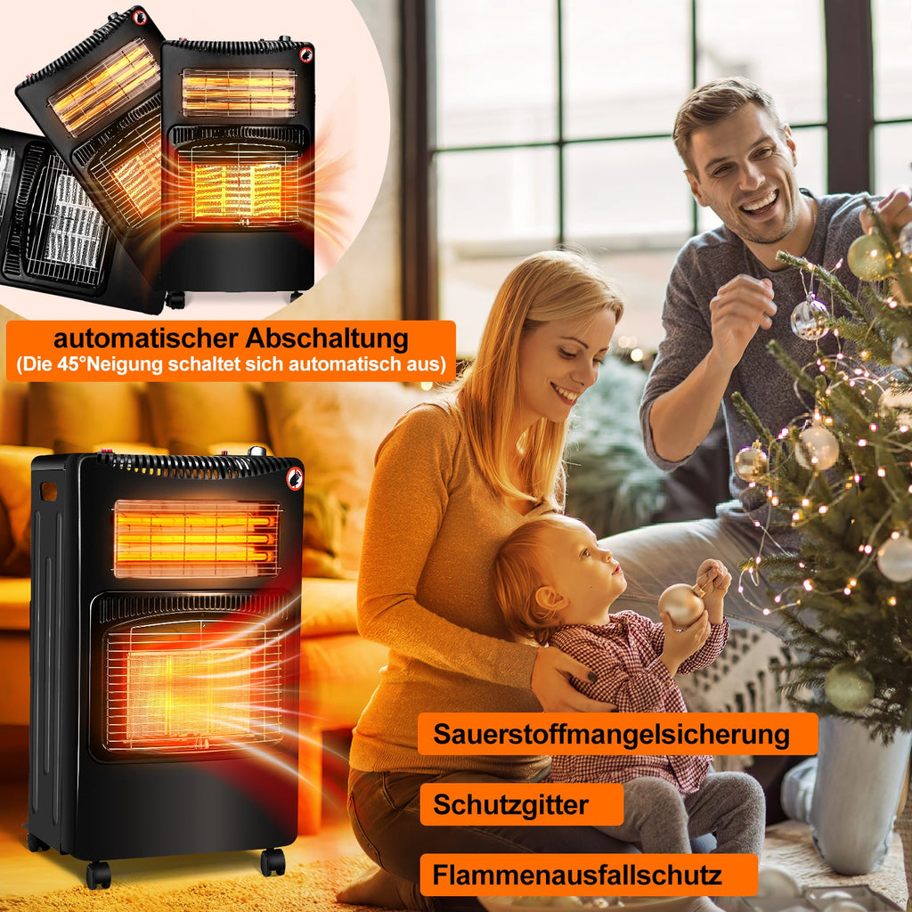 Cosmo Go Gasheizer 4200W und 1260W Elektrische Gasheizgerät mit Druckminderer