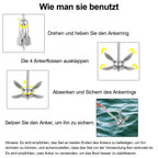 Cosmo Go Bootsanker mit 6mm x 20m Seil Faltanker 0.7kg/1.5kg