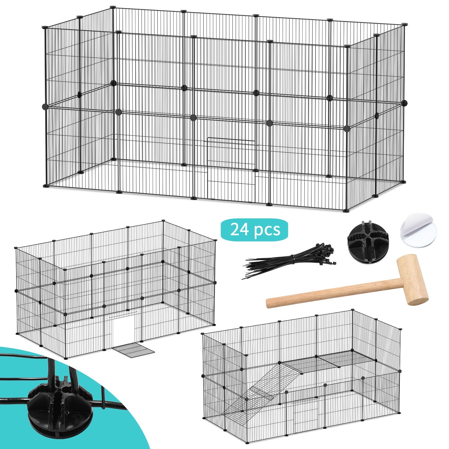 Cosmo Go Freigehege Laufgitter Kleintiere DIY 12/24Stück 35x35cm