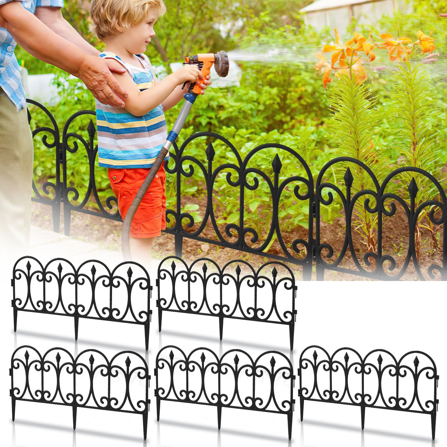 Cosmo Go 5 tlg Beetzaun Beetumrandung Kunststoff