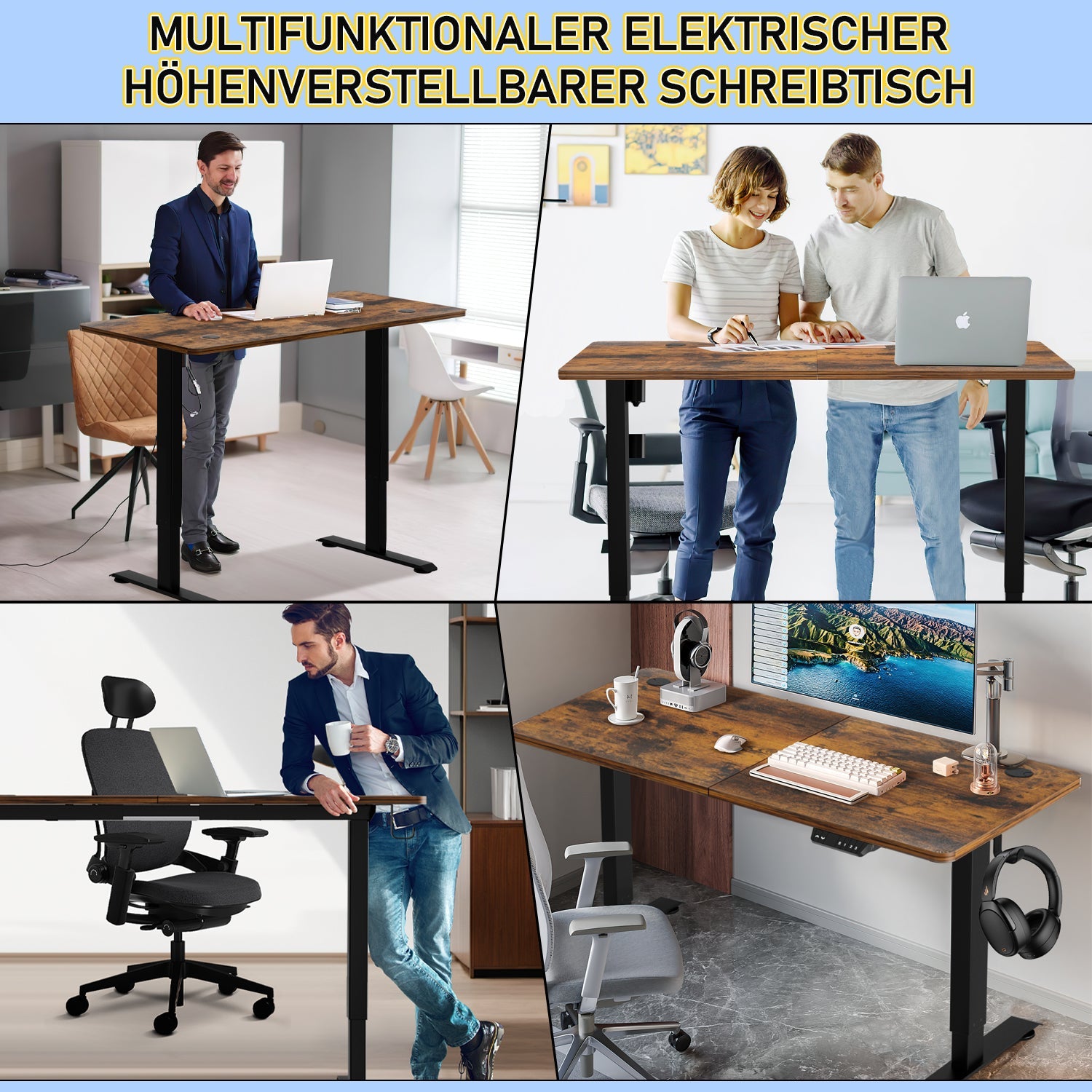 Cosmo Go Schreibtisch Höhenverstellbar Elektrisch Computertisch