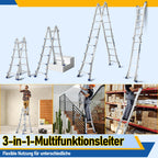 Cosmo Go Teleskopleiter Multifunktionsleiter 3 in 1 Aluleiter