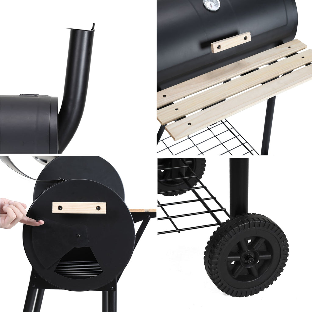 Cosmo Go Holzkohle Grill BBQ Multifunktionaler mit Thermometer