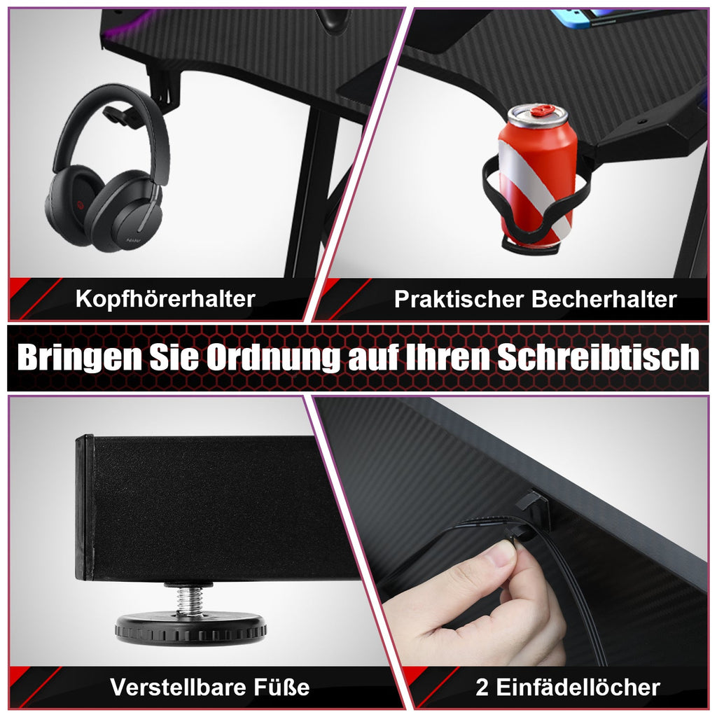 Cosmo Go Gaming Schreibtisch Gaming Tisch 120/140cm