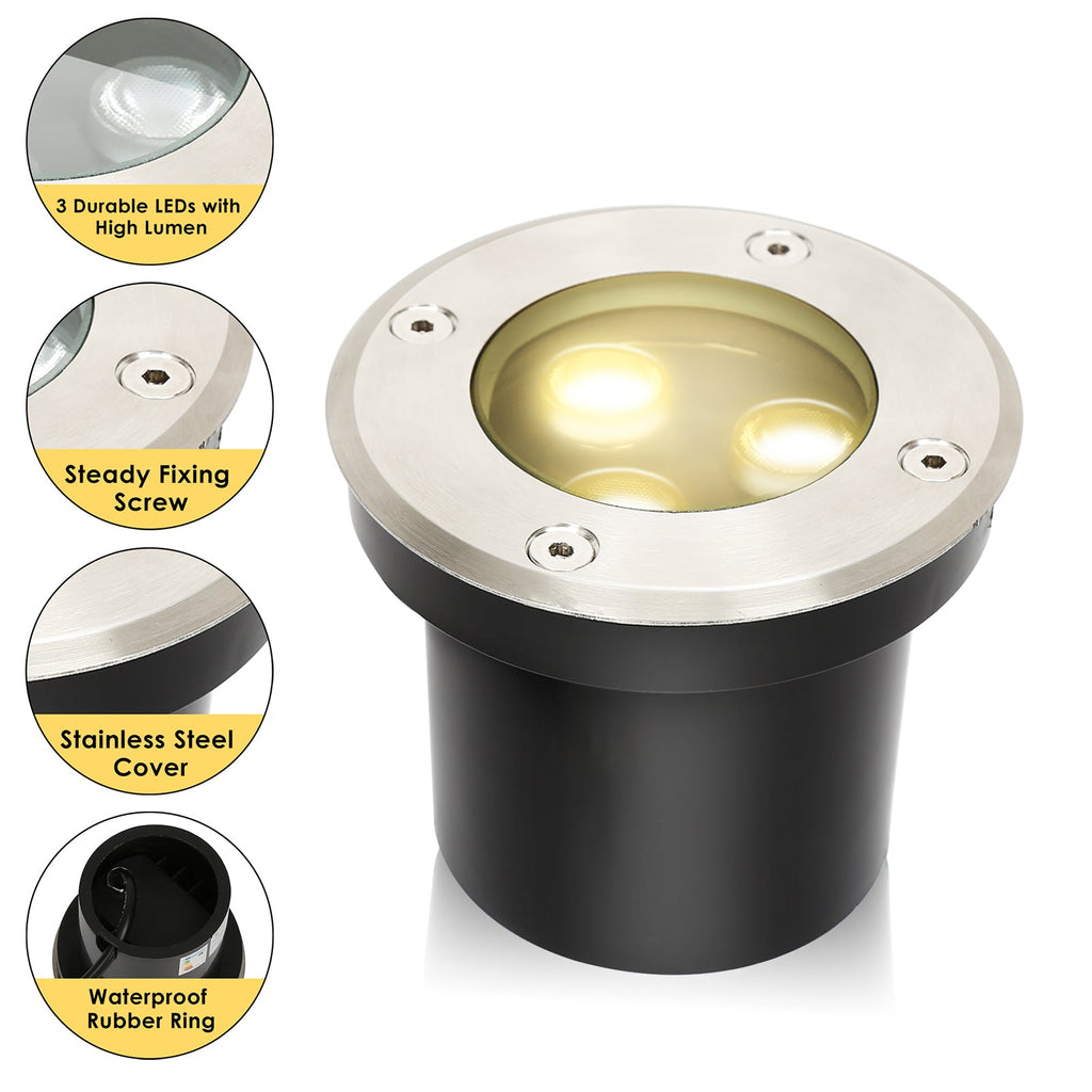 Cosmo Go Bodeneinbaustrahler Aussen Led 3W Warmweiß