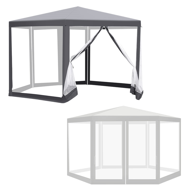 Cosmo Go Pavillon Gartenzelt mit Moskitonetz Wasserdicht 6-eckig
