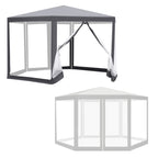 Cosmo Go Pavillon Gartenzelt mit Moskitonetz Wasserdicht 6-eckig
