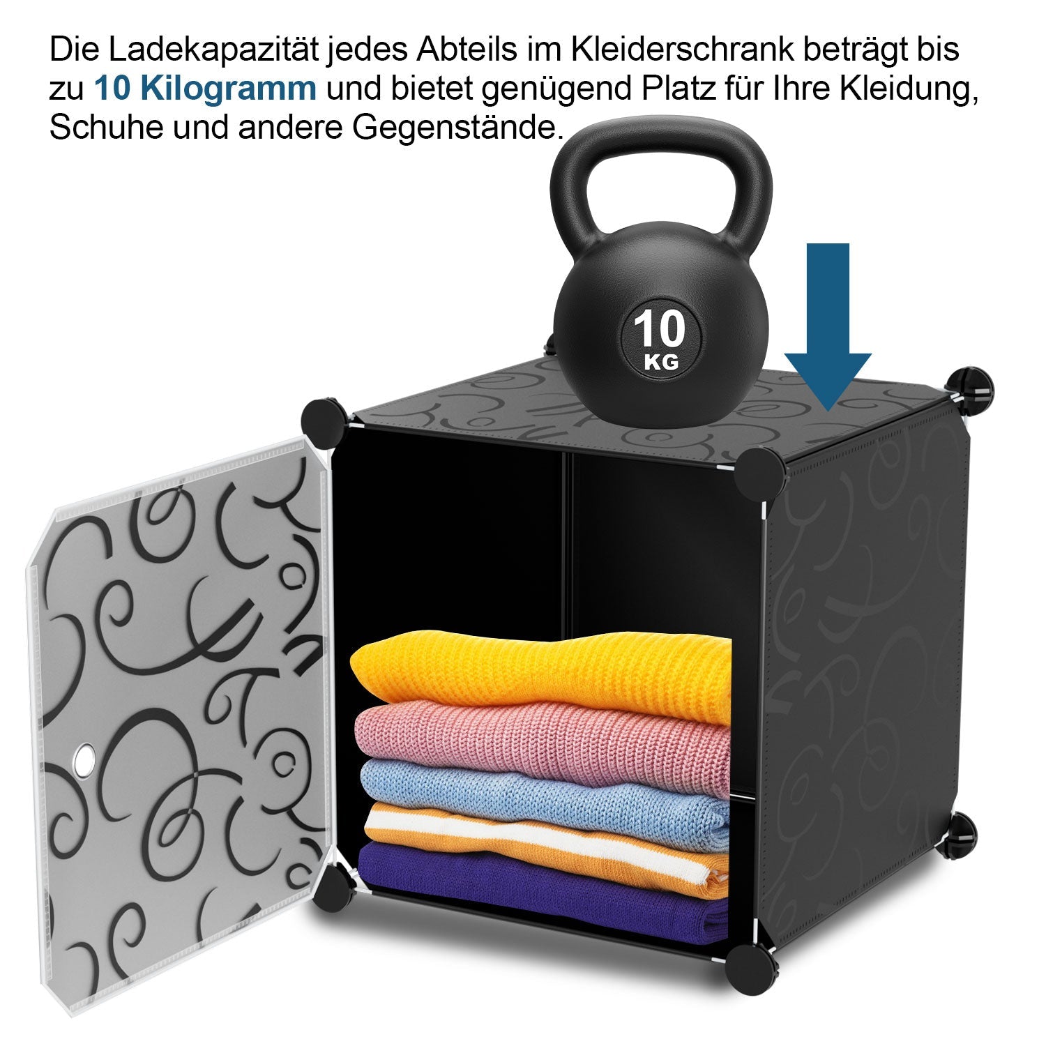 Cosmo Go Multifunktionaler Kleiderschrank mit Haken und Kleiderbügel