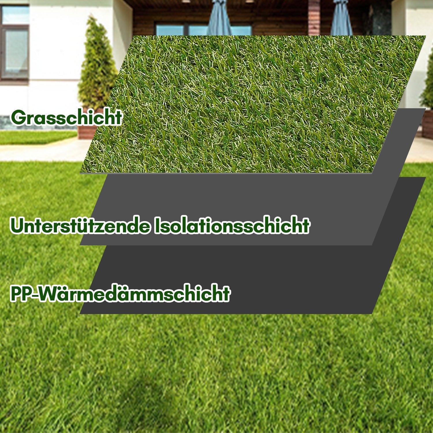 Cosmo Go Kunstrasen Rasenteppich 200x100 cm/200x300 cm