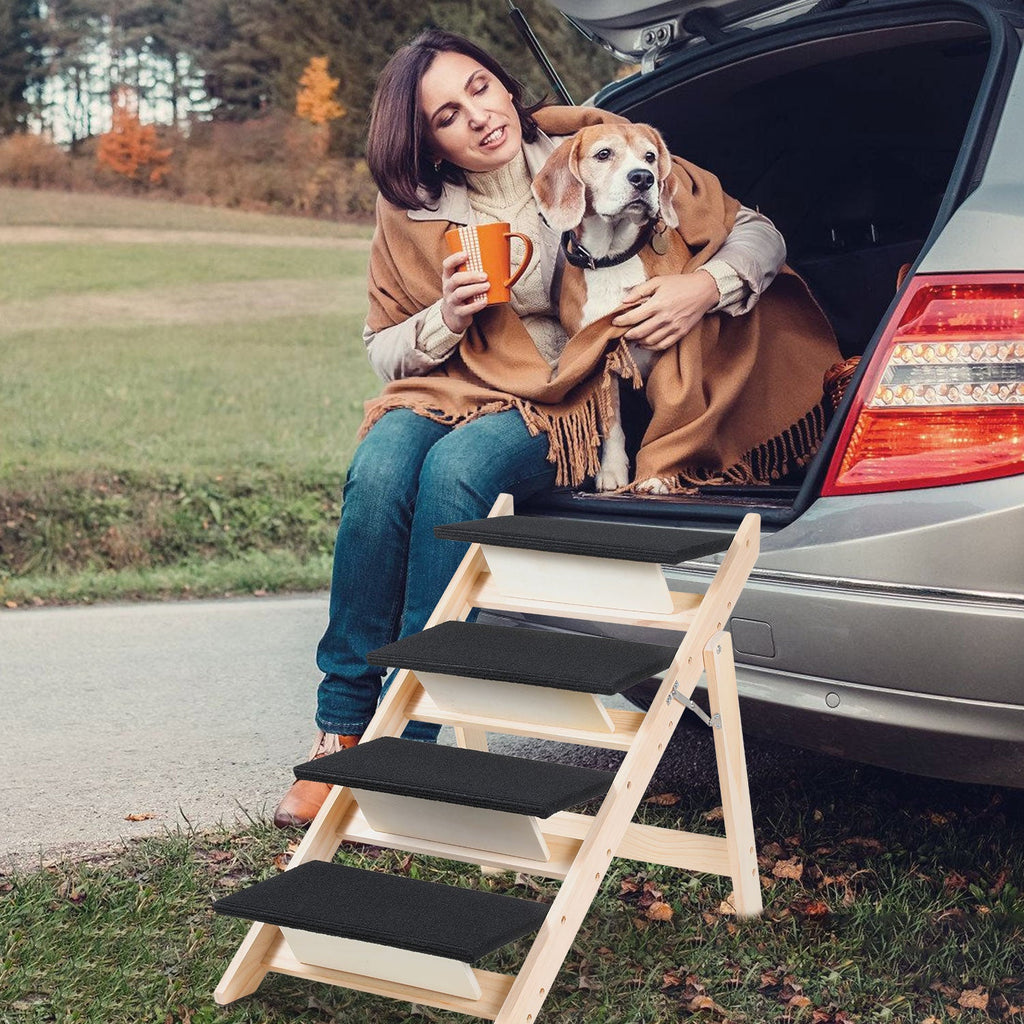 Cosmo Go Hundetreppe 2 in 1 Hunderampe Klappbare 4-Stufig Belastung 80kg