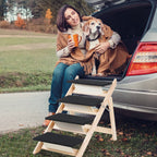Cosmo Go Hundetreppe 2 in 1 Hunderampe Klappbare 4-Stufig Belastung 80kg