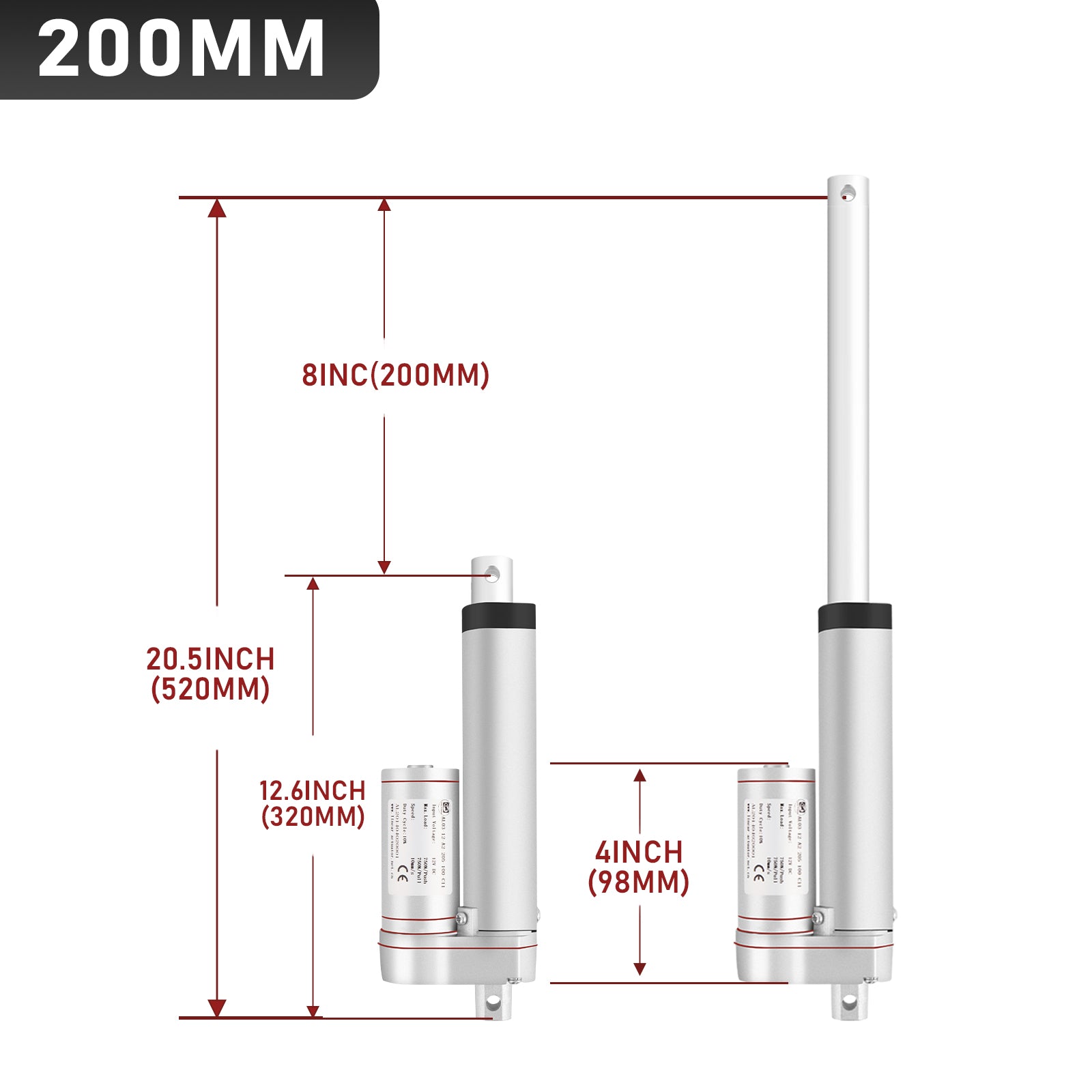 Cosmo Go 1500N Linear Actuator Linearmotor Elektrozylinder 50-400mm