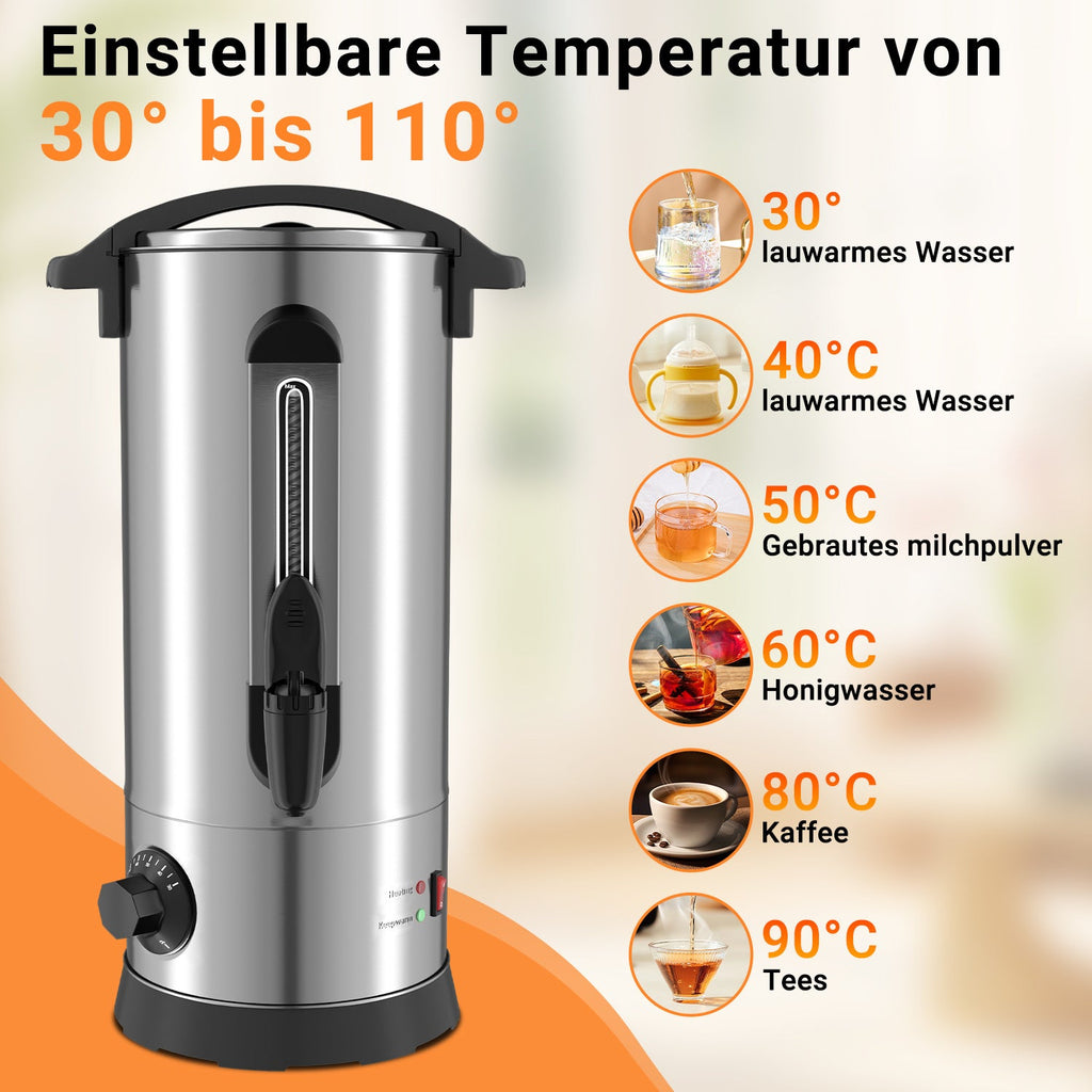 Cosmo Go 10 L Glühweinkocher Glühweinkessel inkl. 10 Tassen, Kupferfarbe
