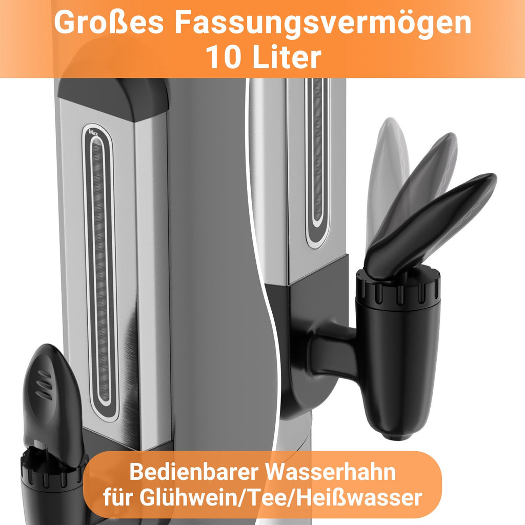 Cosmo Go 10 L Glühweinkocher Glühweinkessel inkl. 10 Tassen, Kupferfarbe