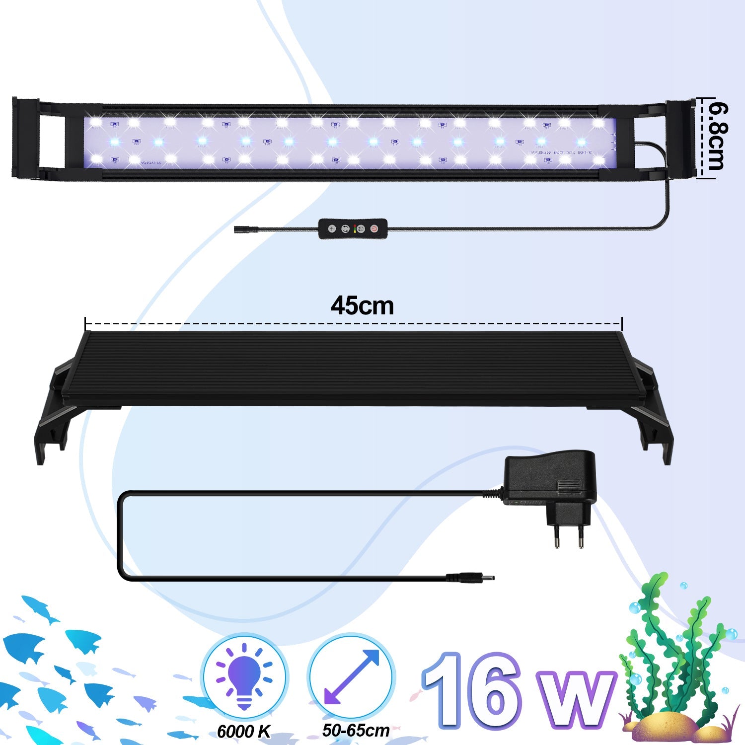 Cosmo Go LED Aquarium Beleuchtung Weiß Blau Licht