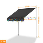Cosmo Go Klemmmarkise mit Handkurbel mit Solar LED Lichtkette