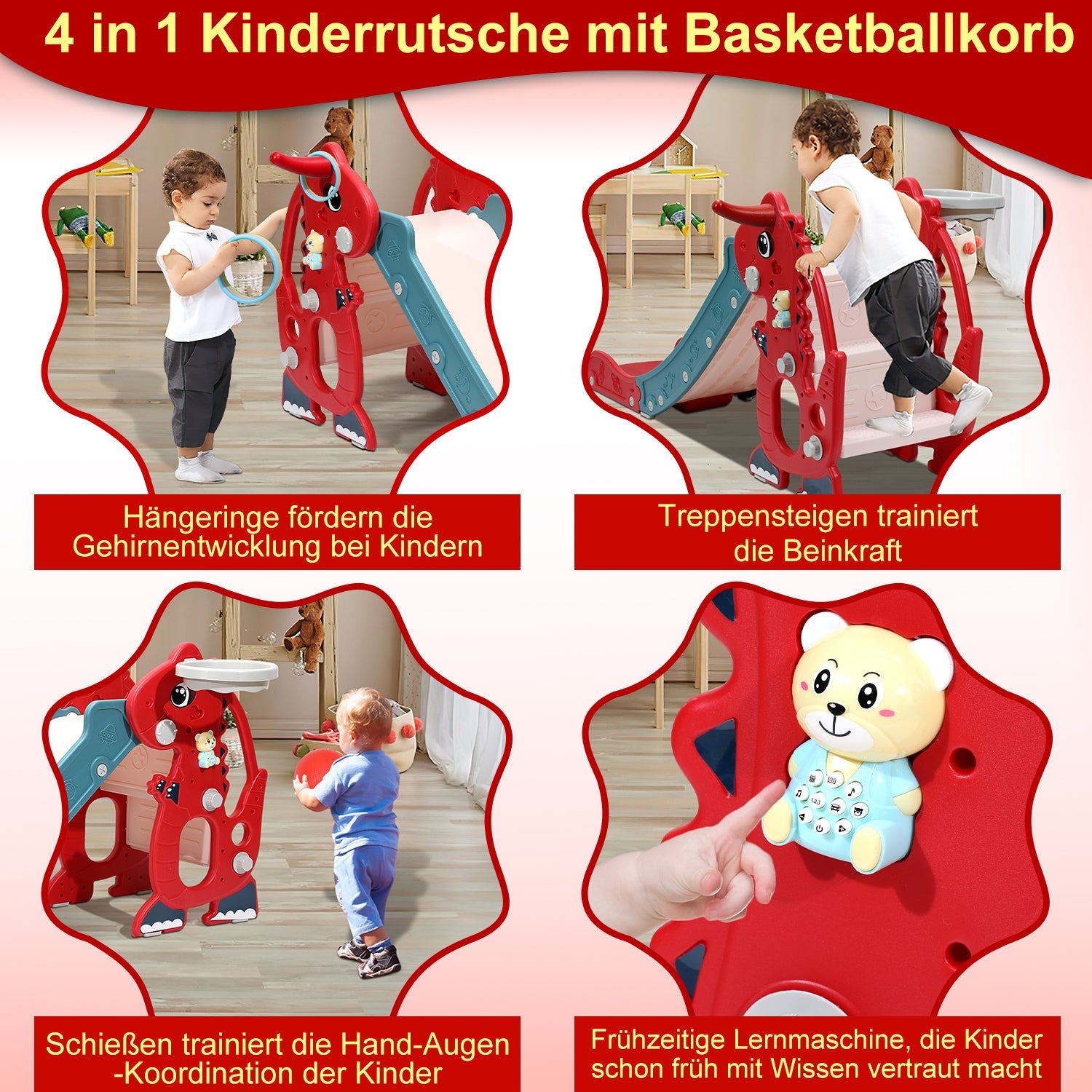 Cosmo Go Kinderrutsche Faltbar 4 in 1