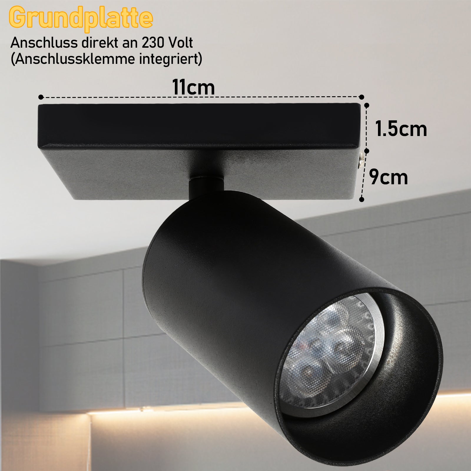 Cosmo Go Deckenstrahler GU10 4W 1/2/3 flammig Warmweiß