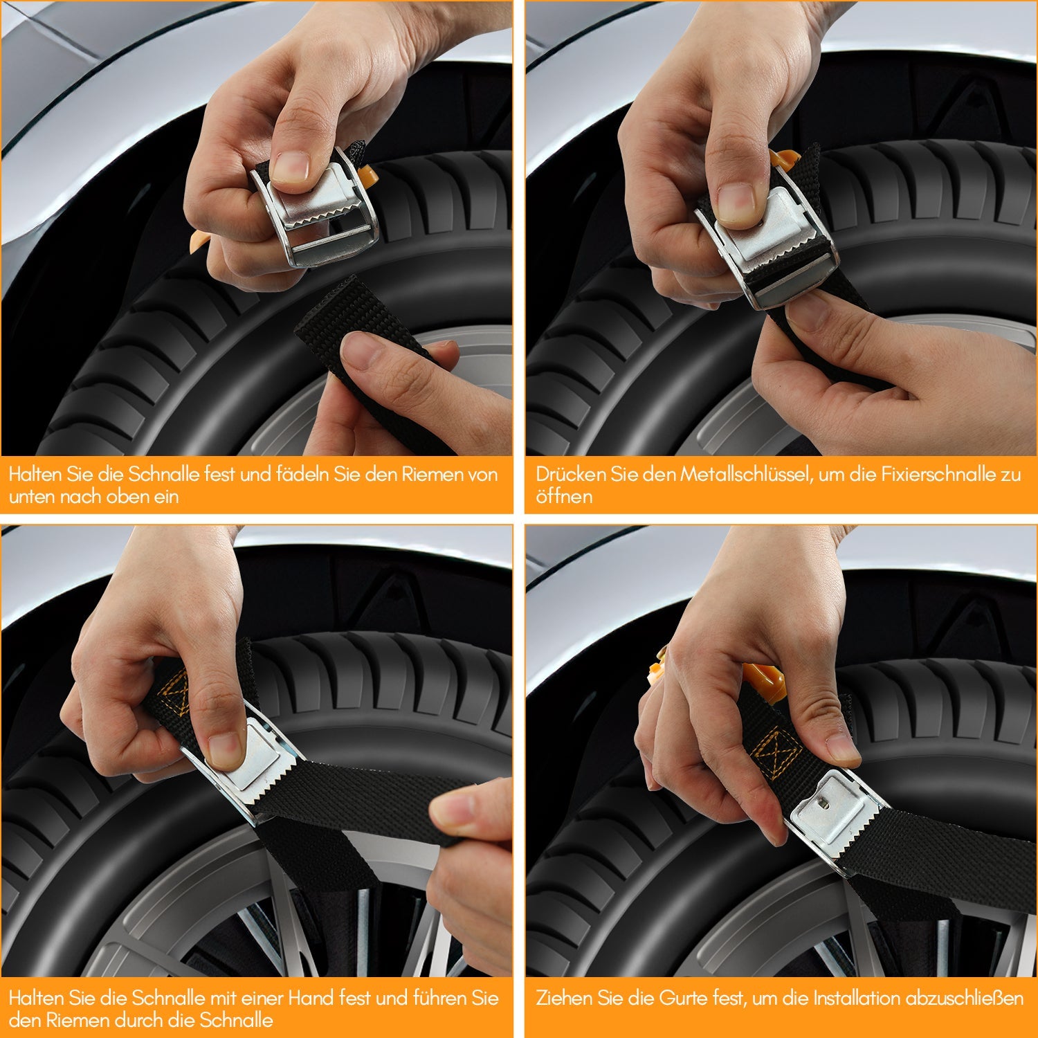 Cosmo Go Schneeketten Ketten Notfall Anti-Rutsch 10 Stück