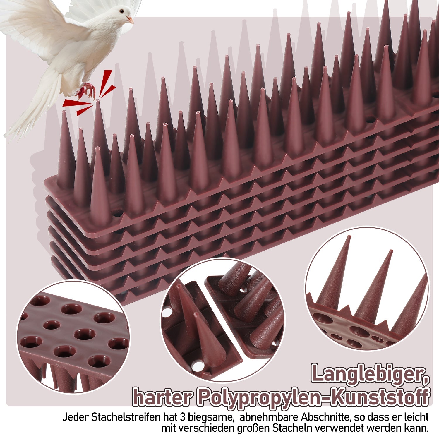 Cosmo Go Vogelspikes Taubenspikes Kunststoff 12 Stück