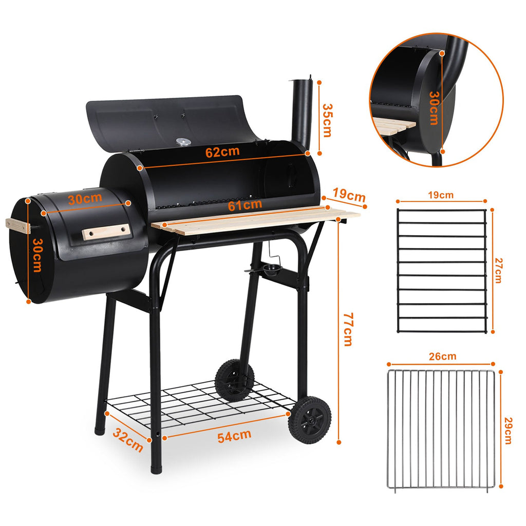 Cosmo Go Holzkohle Grill BBQ Multifunktionaler mit Thermometer