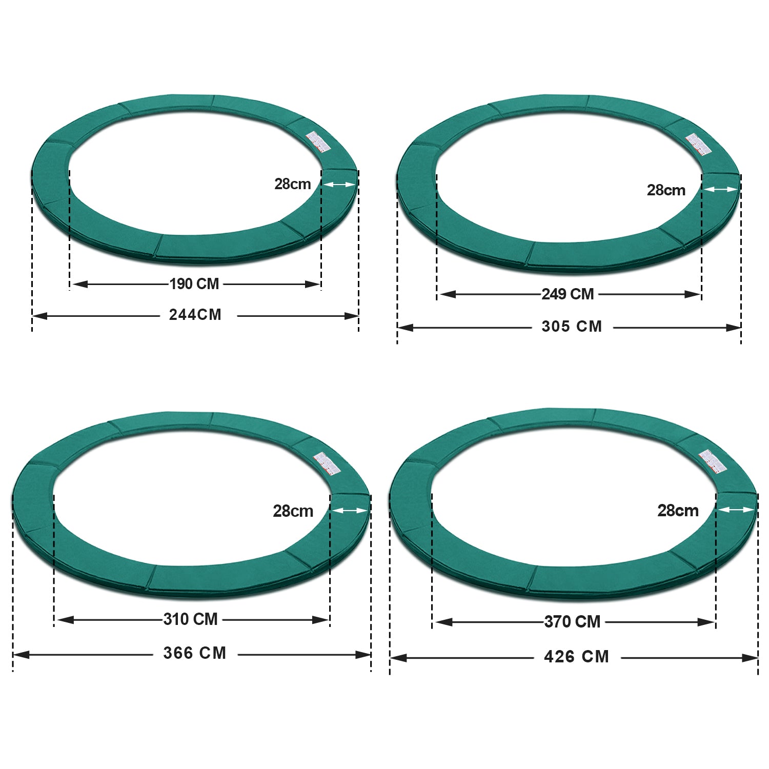 Cosmo Go Trampolin Randabdeckung Ø244-426cm