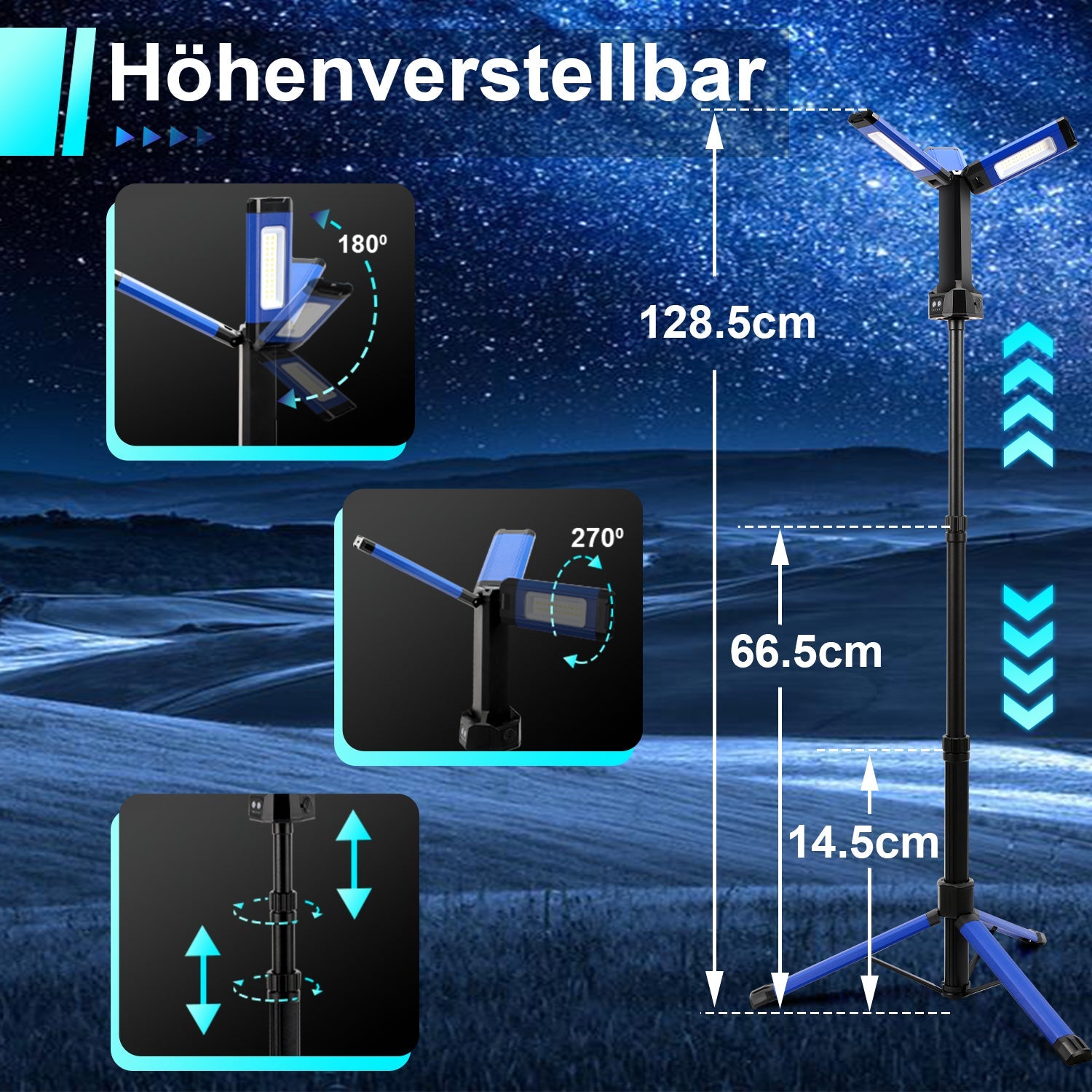 Cosmo Go Baustrahler LED mit Stativ Kabellose