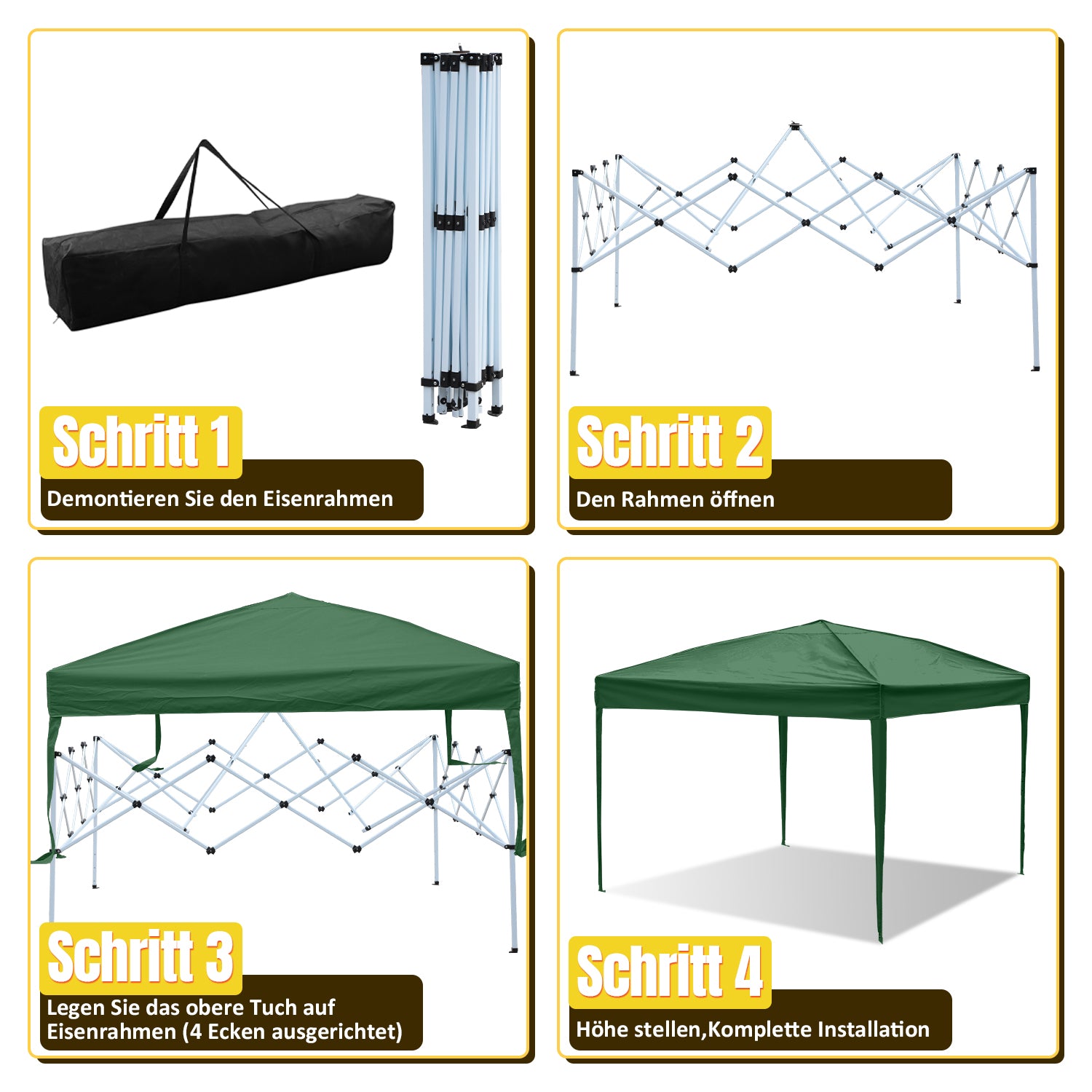 Cosmo Go Pop-Up Pavillon Gazebo 3x3m