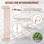 Cosmo Go Rödeldraht Ø1,0 x 100 mm/140mm Betonbindedraht 1000 Stk